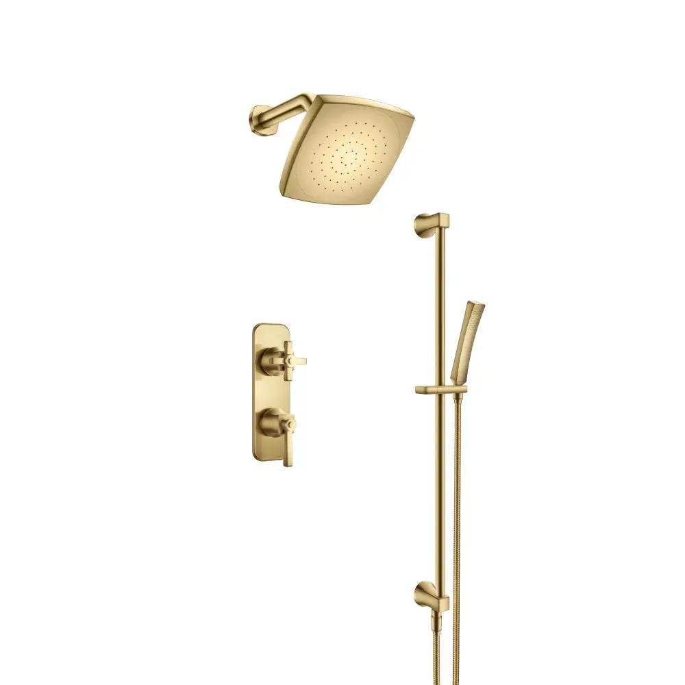 Flusso Serie 270 Two Output Shower Set with Shower Head, Hand Held and Slide Bar by Flusso