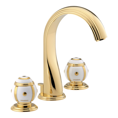THG Paris Ithaque Gold Decor Widespread Lavatory Set with Drain by THG Paris
