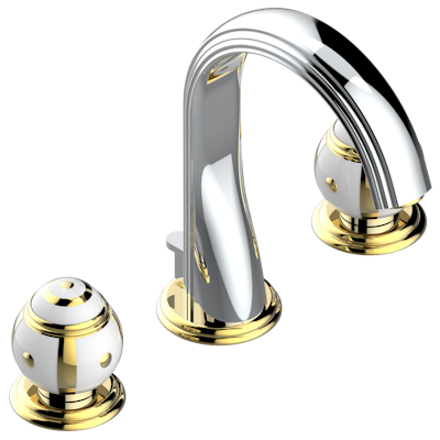 THG Paris Ithaque Gold Decor Widespread Lavatory Set with Drain by THG Paris