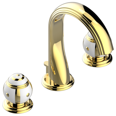 THG Paris Ithaque Gold Decor Widespread Lavatory Set with Drain by THG Paris