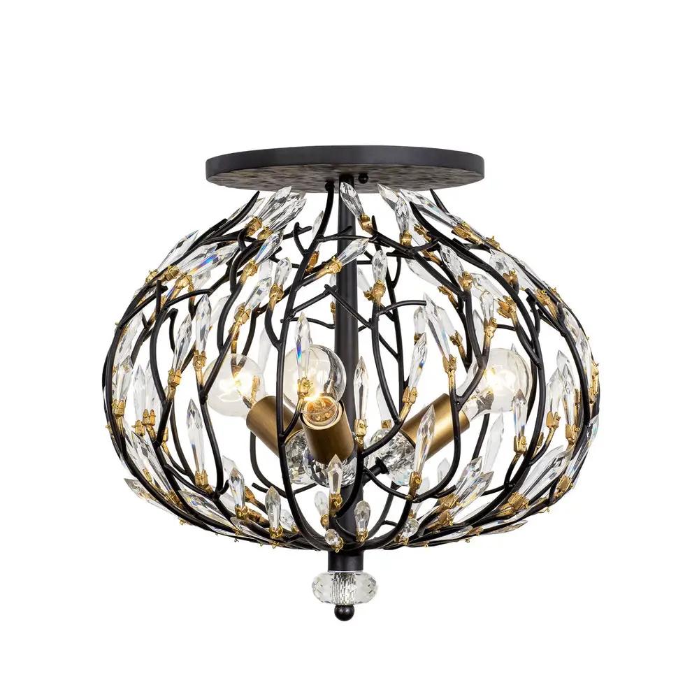 Varaluz Bask 3-Light Crystal Ceiling Mount by Varaluz