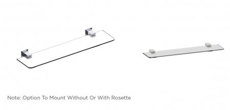 polished chrome glass shelf