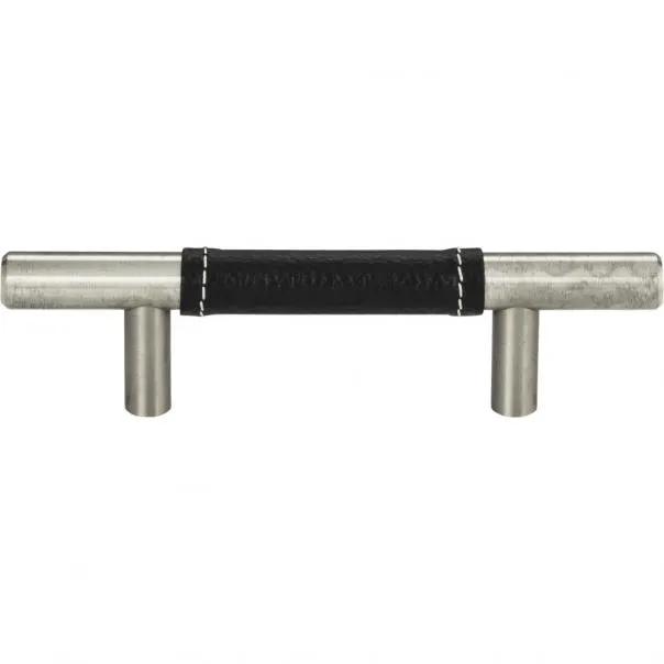 Atlas Zanzibar Black Leather Pull 3 Inch (c-c) by Atlas