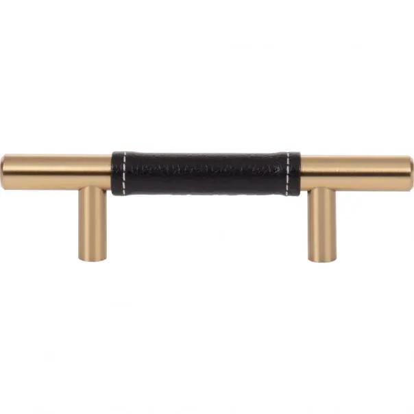 Atlas Zanzibar Black Leather Pull 3 Inch (c-c) by Atlas