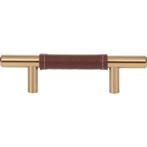 Atlas Zanzibar Brown Leather Pull 3 Inch (c-c) by Atlas