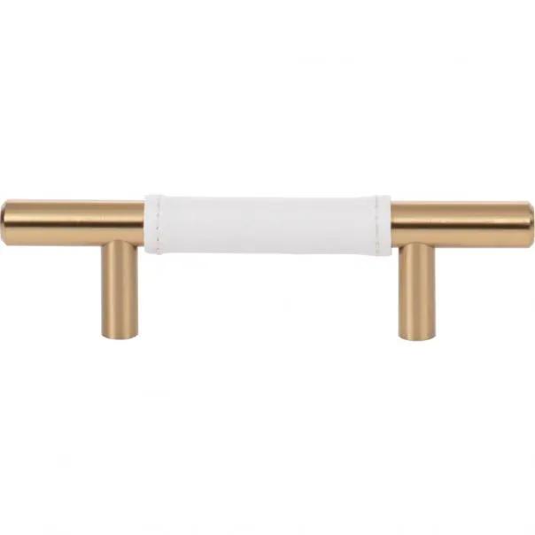 Atlas Zanzibar White Leather Pull 3 Inch (c-c) by Atlas