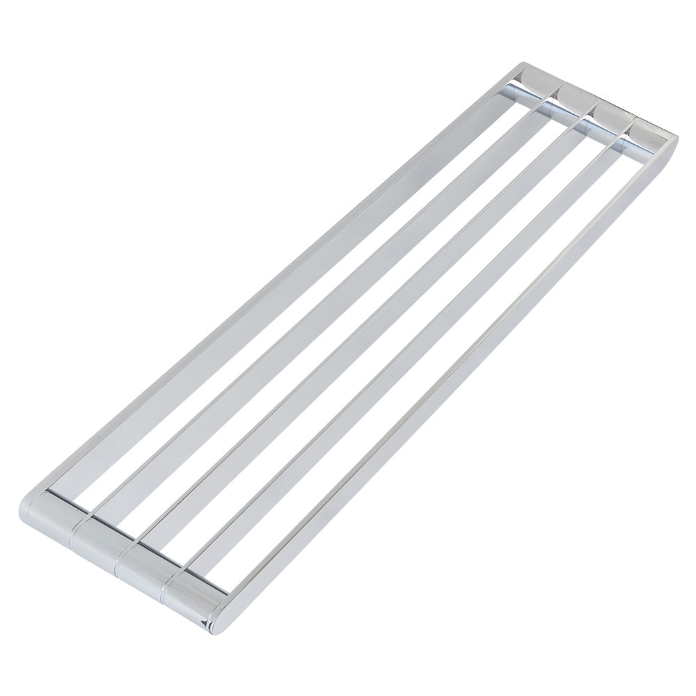 polished chrome towel shelf