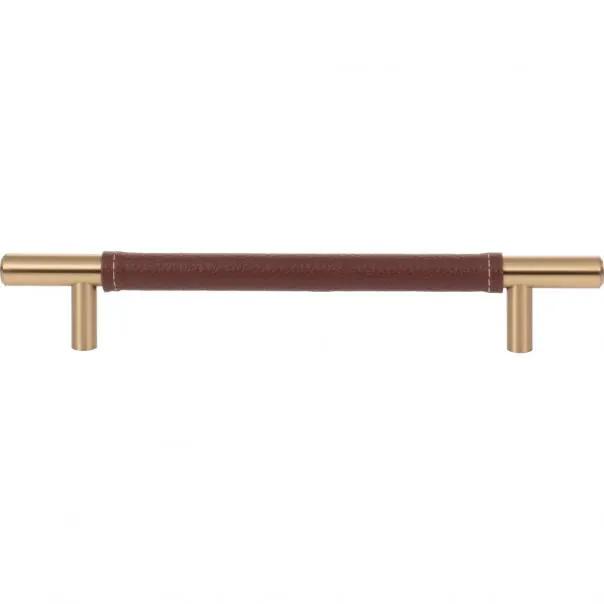 Atlas Zanzibar Brown Leather Pull 6 5/16 Inch (c-c) by Atlas