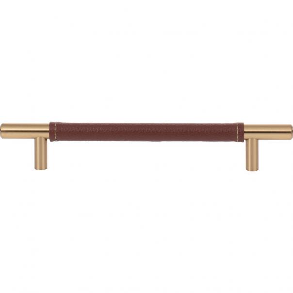 Atlas Zanzibar Brown Leather Pull 6 5/16 Inch (c-c)