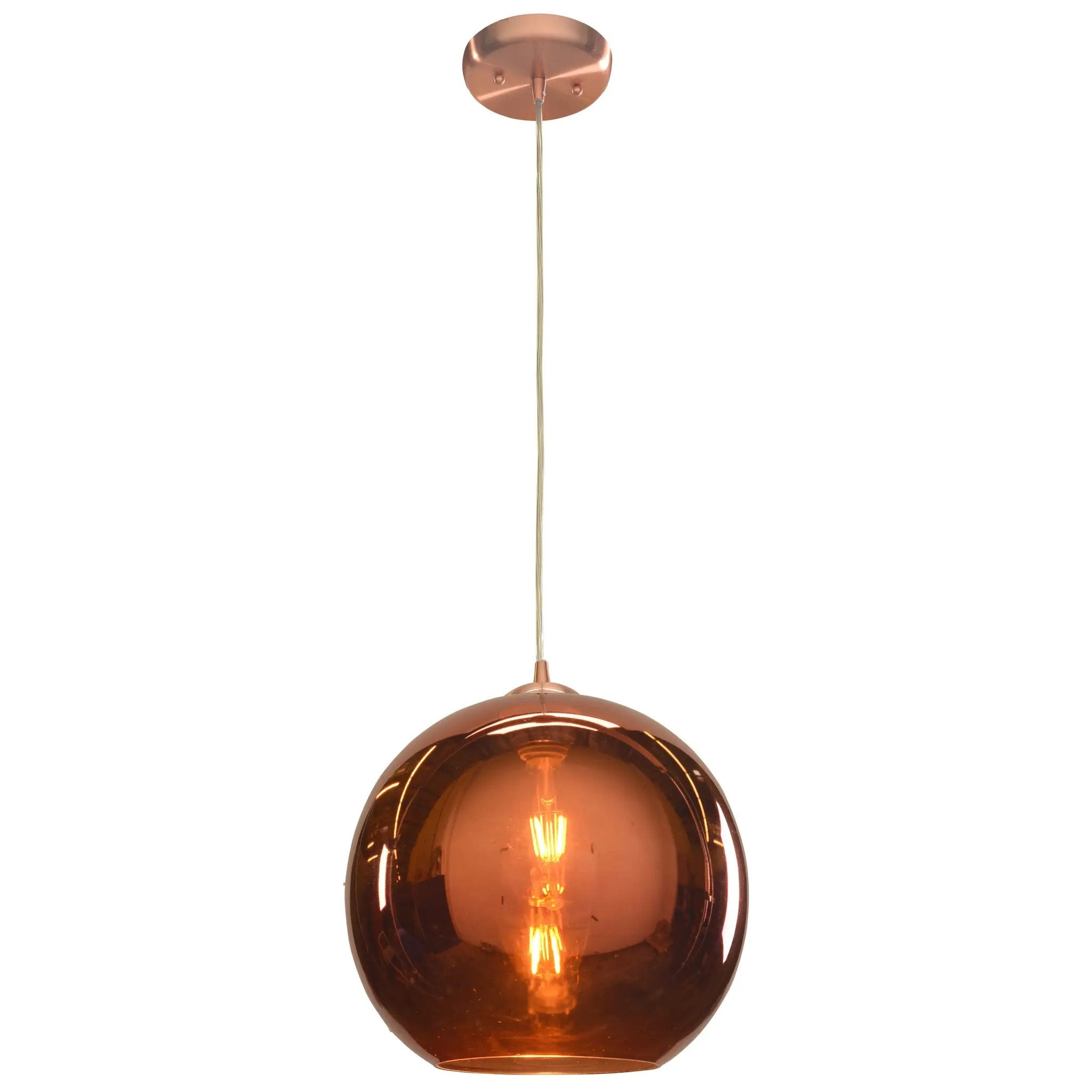 brushed copper pendant