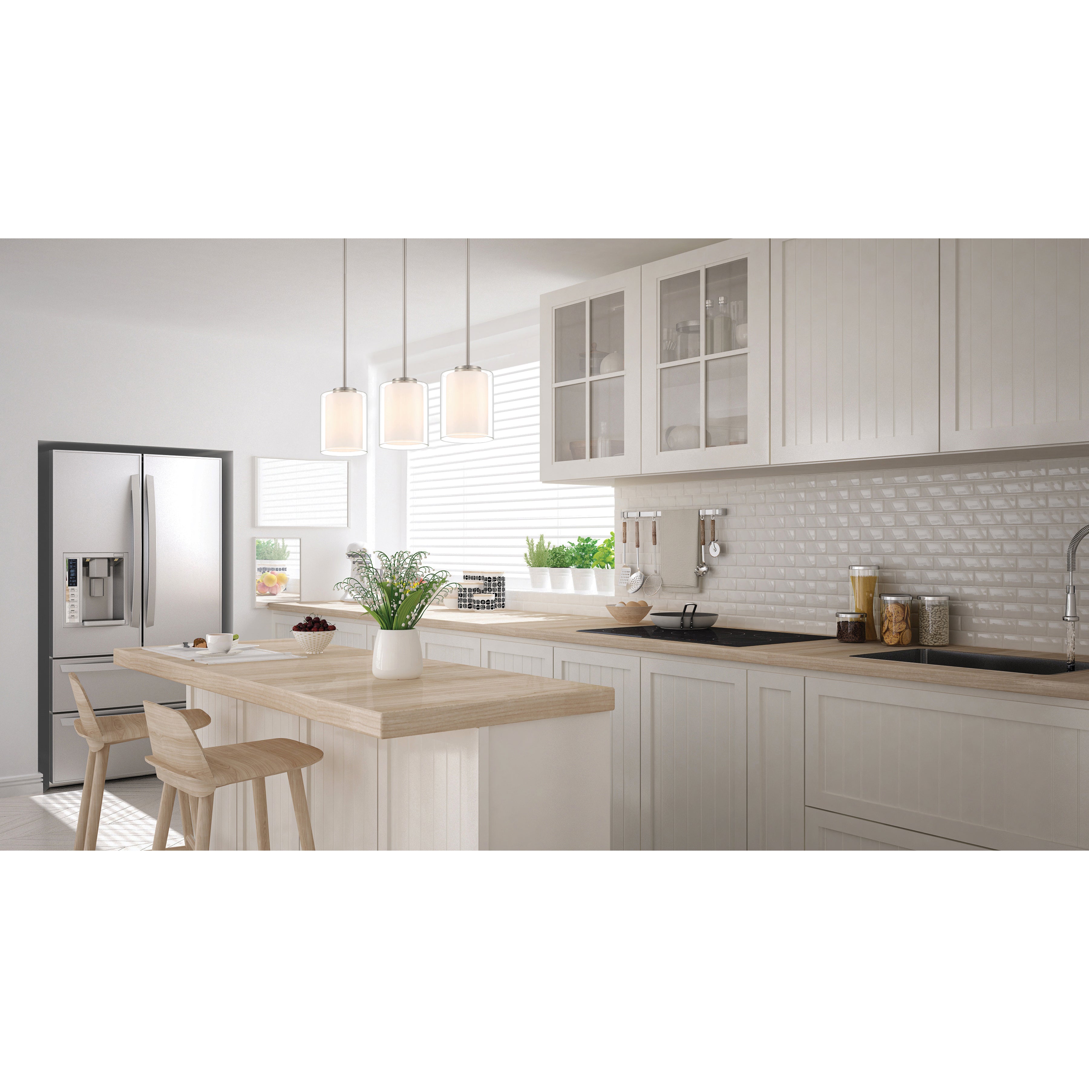 brushed steel pendant