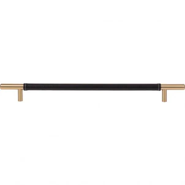 Atlas Zanzibar Black Leather Pull 11 5/16 Inch (c-c) by Atlas