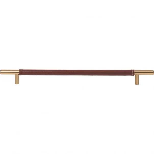 Atlas Zanzibar Brown Leather Pull 11 5/16 Inch (c-c) by Atlas