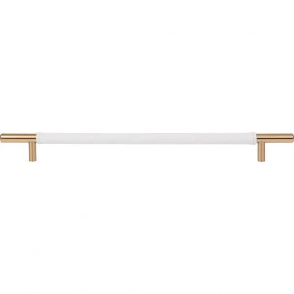 Atlas Zanzibar White Leather Pull 11 5/16 Inch (c-c) by Atlas
