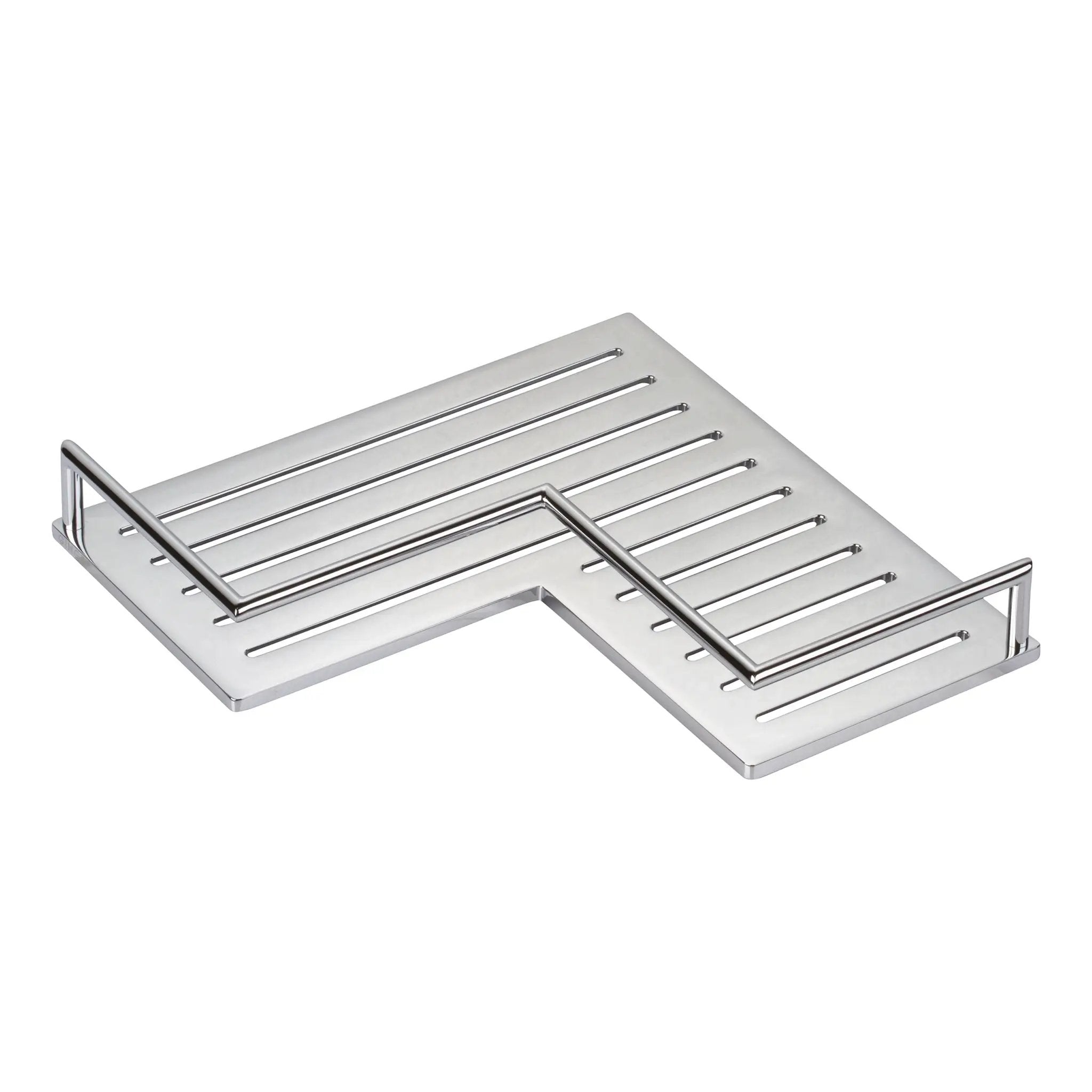 polished chrome shower shelf