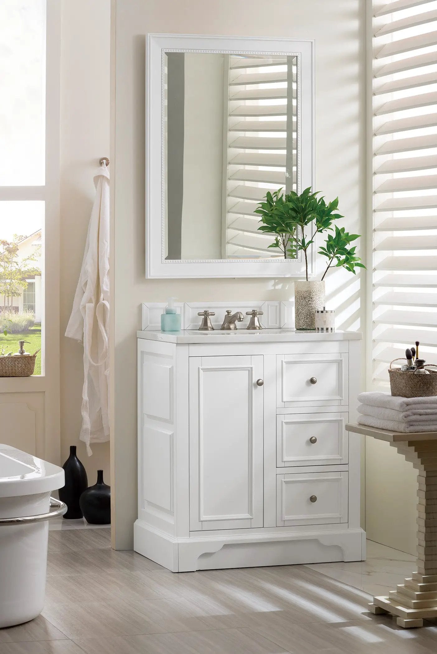 bright white vanity