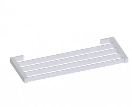 polished chrome towel shelf
