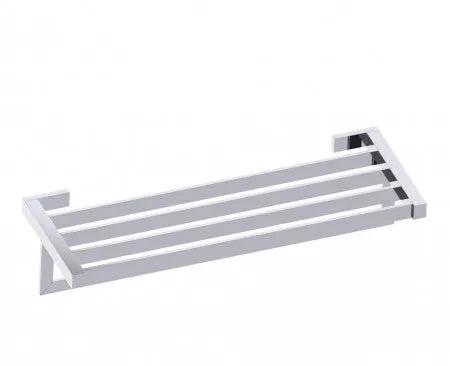 polished chrome towel shelf