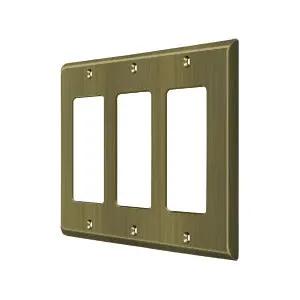 Deltana Switch Plate, Triple Rocker by Deltana