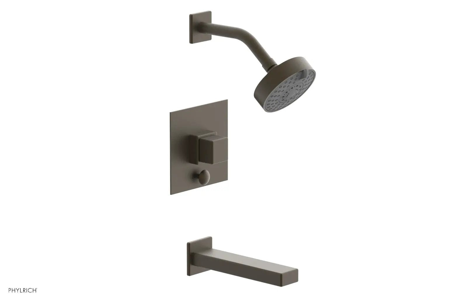 Phylrich MIX Pressure Balance Tub and Shower Set - Cube Handle by Phylrich