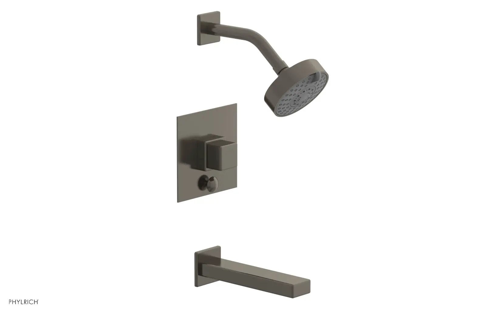 Phylrich MIX Pressure Balance Tub and Shower Set - Cube Handle by Phylrich