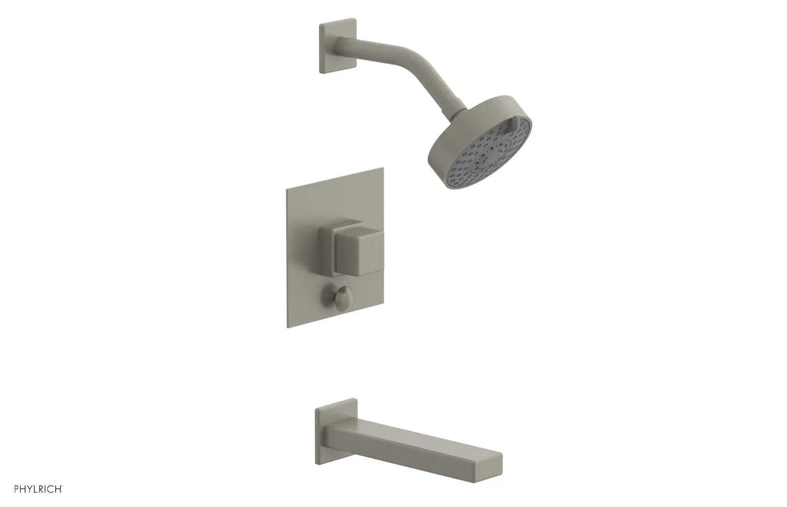 Phylrich MIX Pressure Balance Tub and Shower Set - Cube Handle by Phylrich