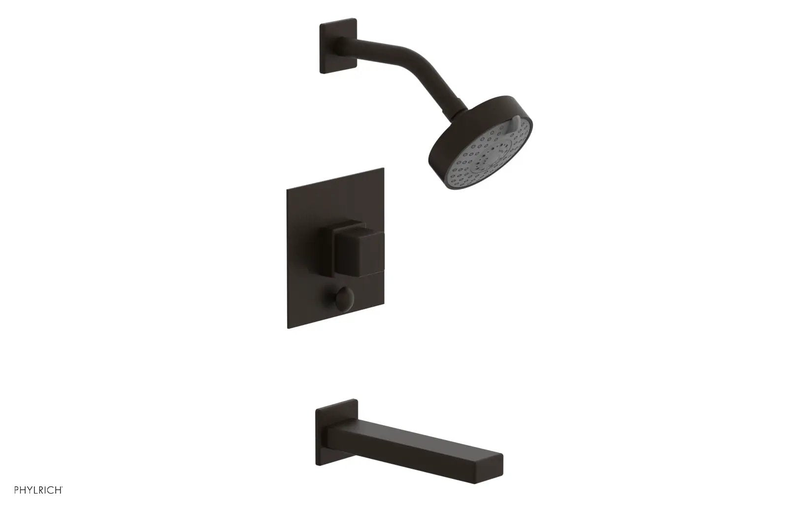 Phylrich MIX Pressure Balance Tub and Shower Set - Cube Handle by Phylrich