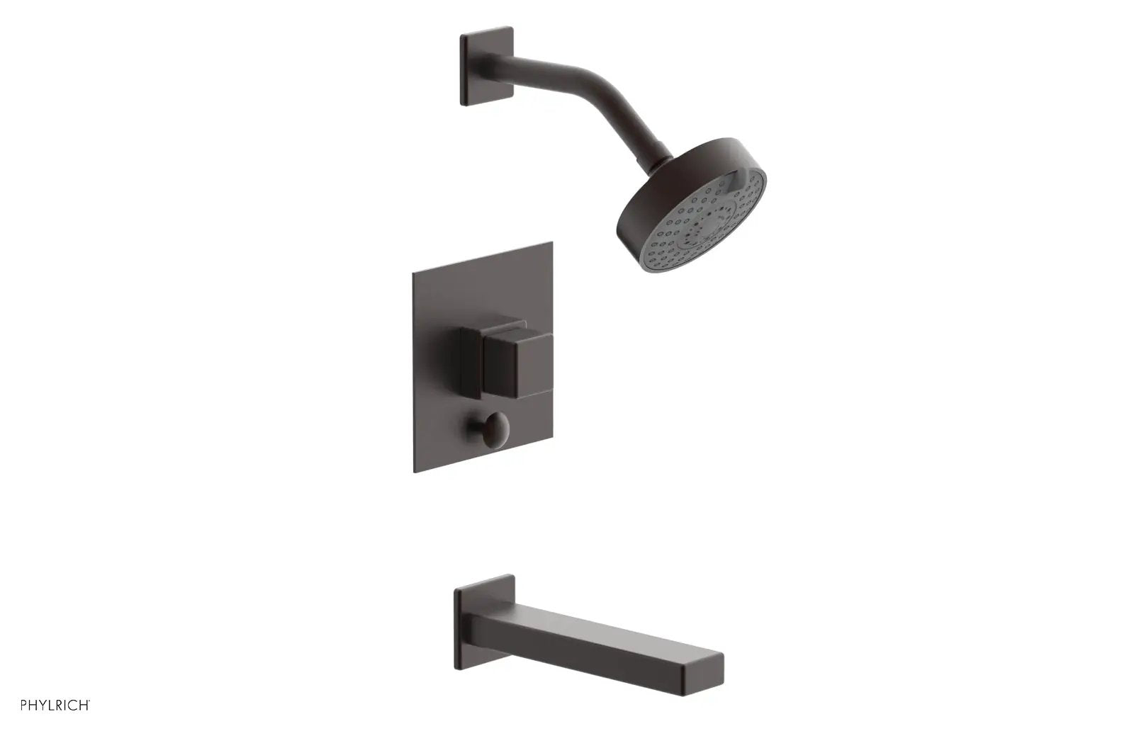Phylrich MIX Pressure Balance Tub and Shower Set - Cube Handle by Phylrich