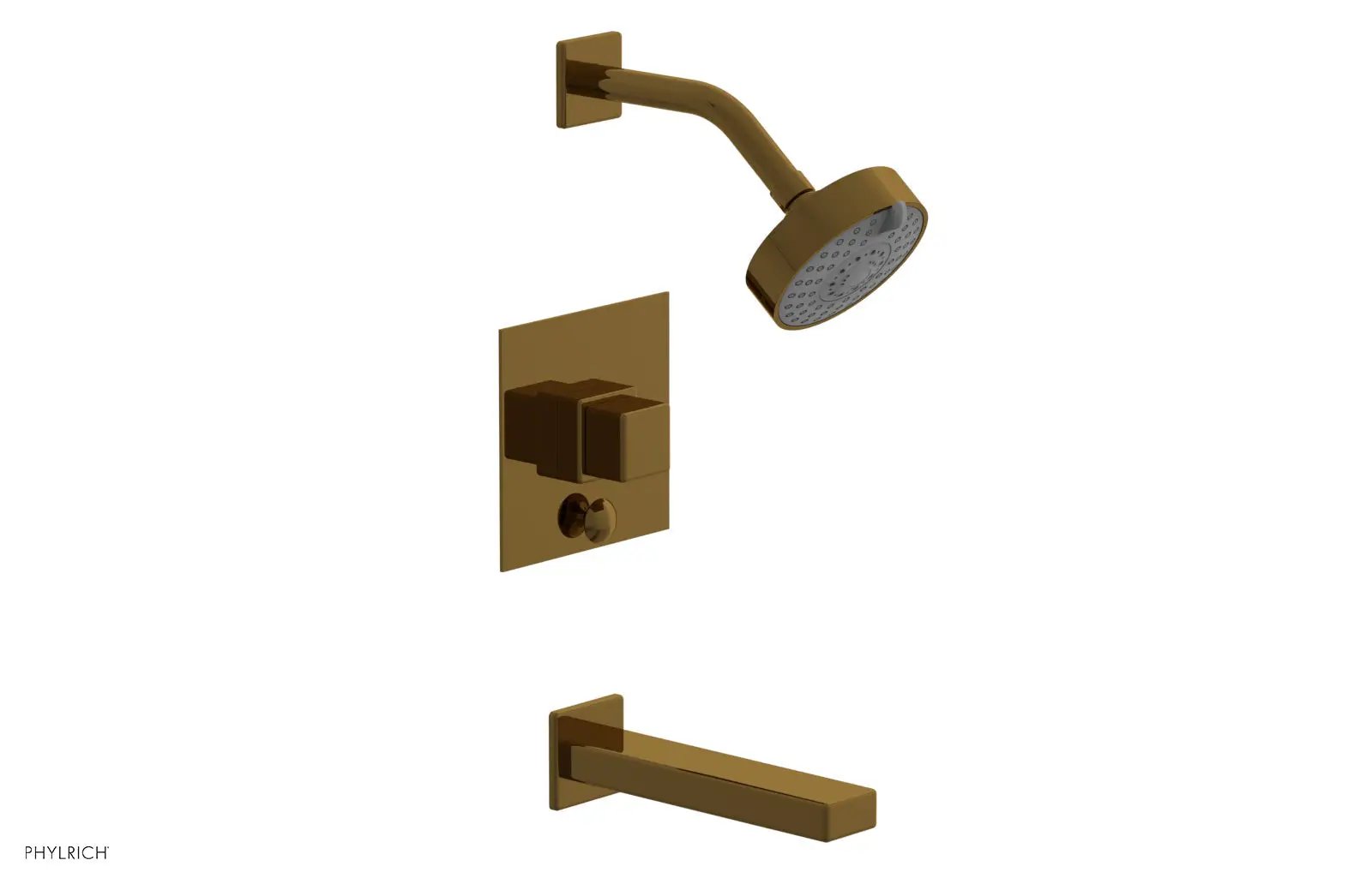 Phylrich MIX Pressure Balance Tub and Shower Set - Cube Handle by Phylrich