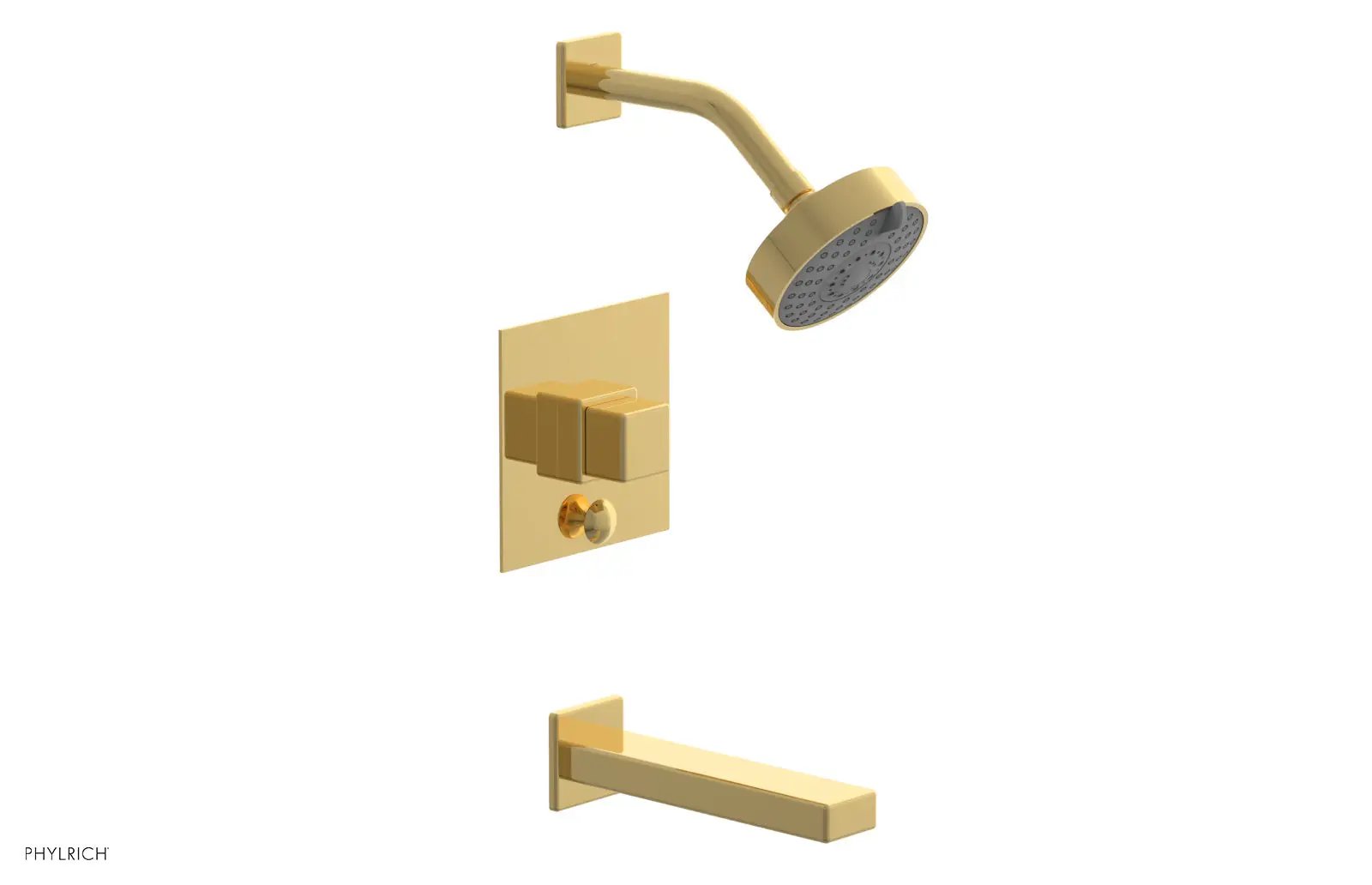 Phylrich MIX Pressure Balance Tub and Shower Set - Cube Handle by Phylrich