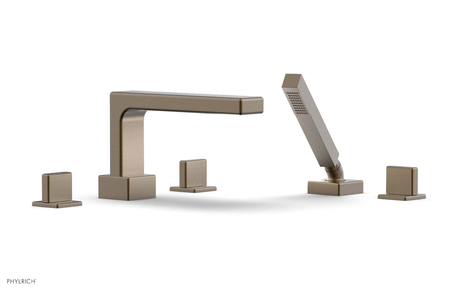 Phylrich MIX Deck Tub Set with Hand Shower - Blade Handles