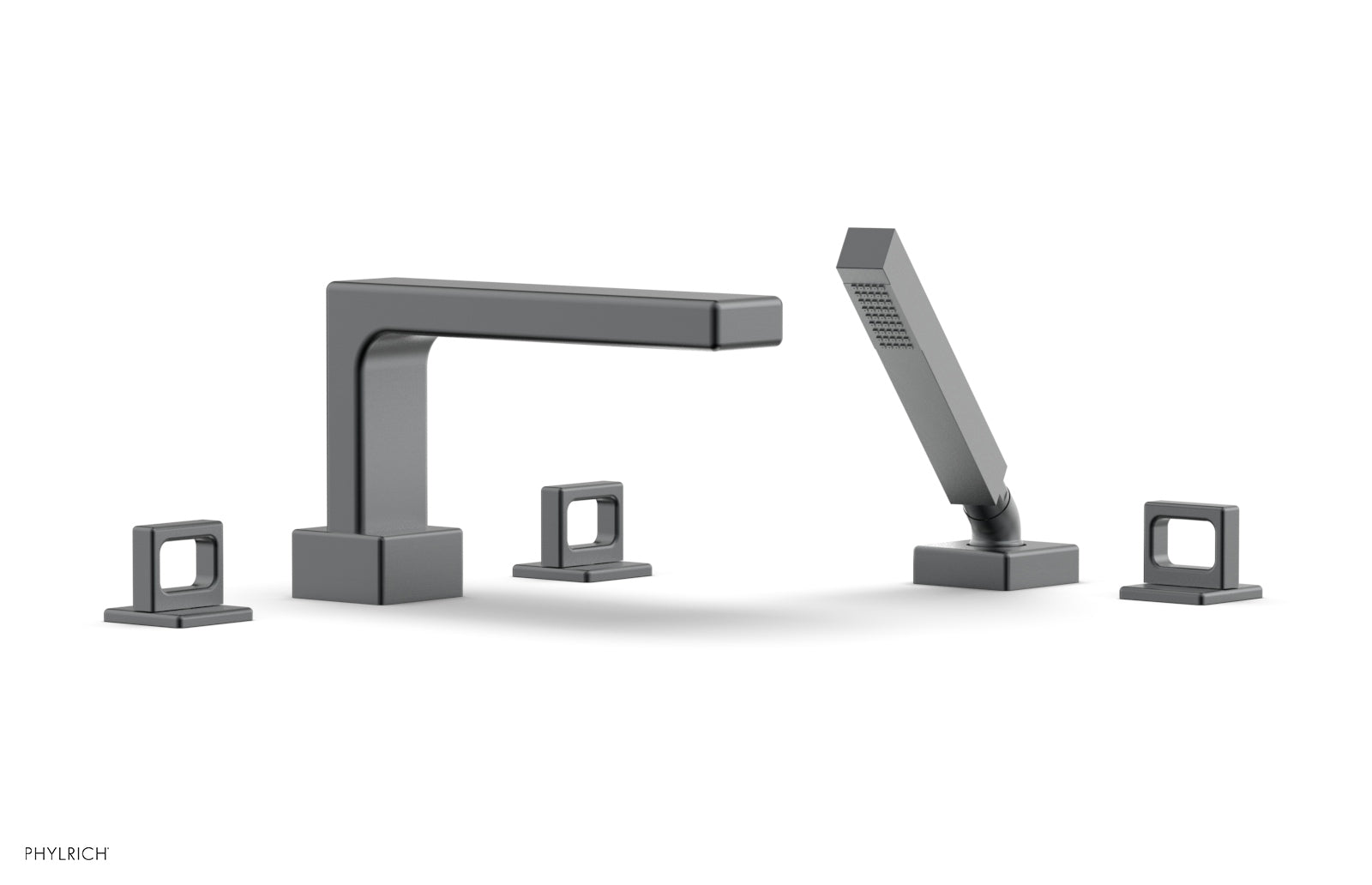 Phylrich MIX Deck Tub Set with Hand Shower - Ring Handles