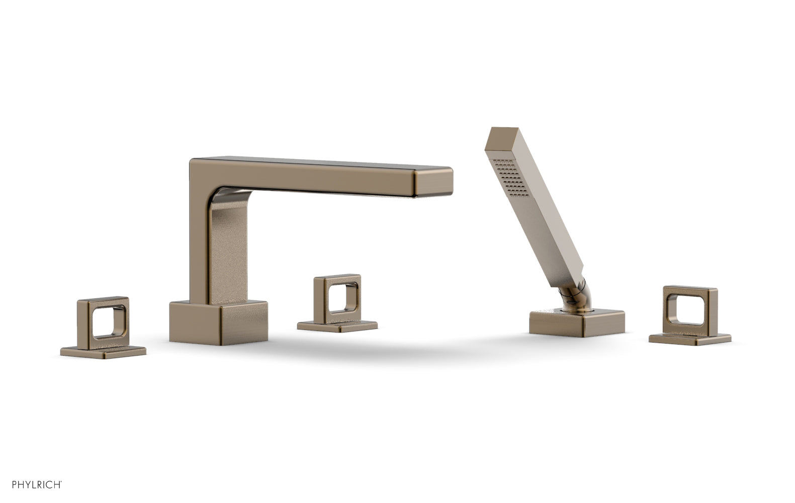 Phylrich MIX Deck Tub Set with Hand Shower - Ring Handles