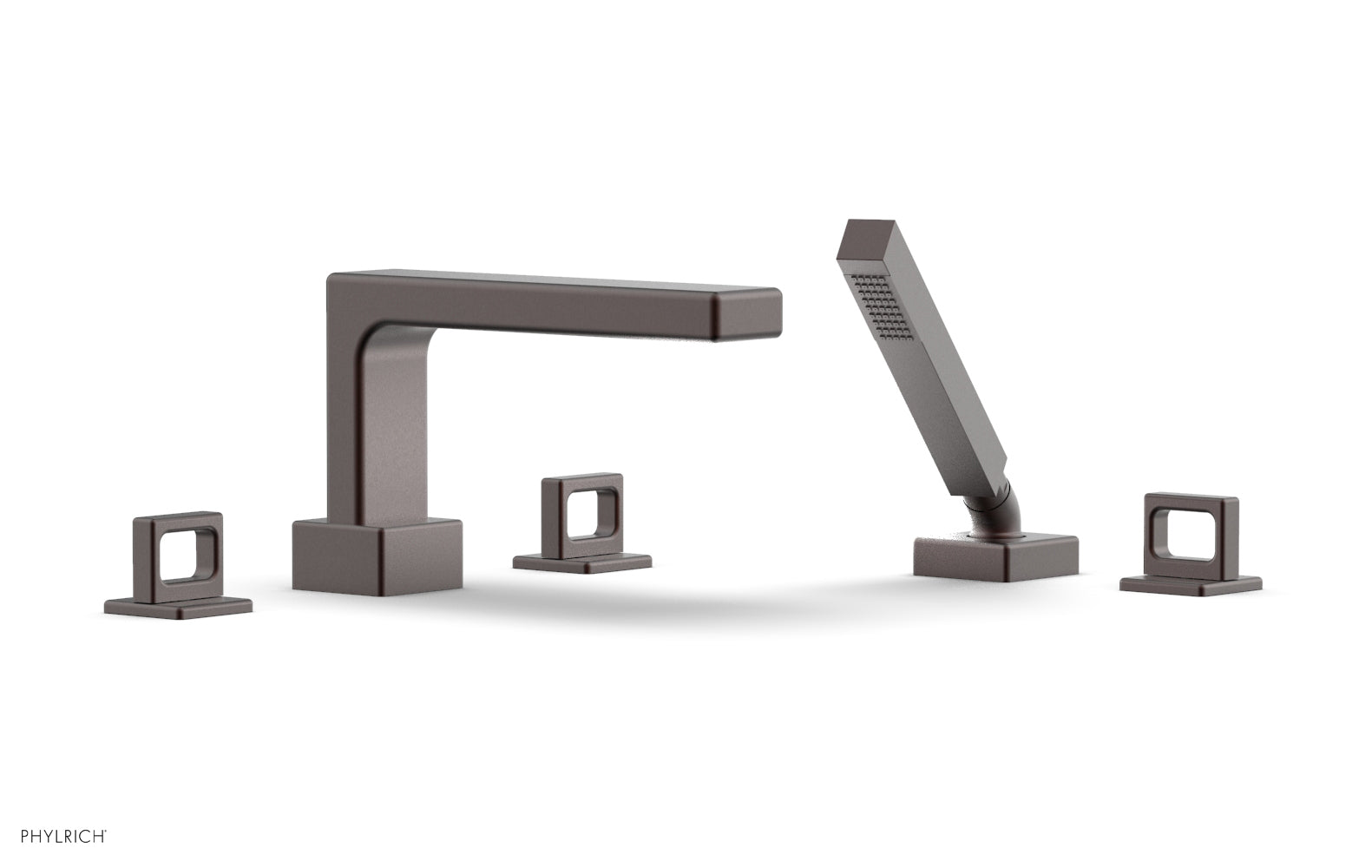 Phylrich MIX Deck Tub Set with Hand Shower - Ring Handles