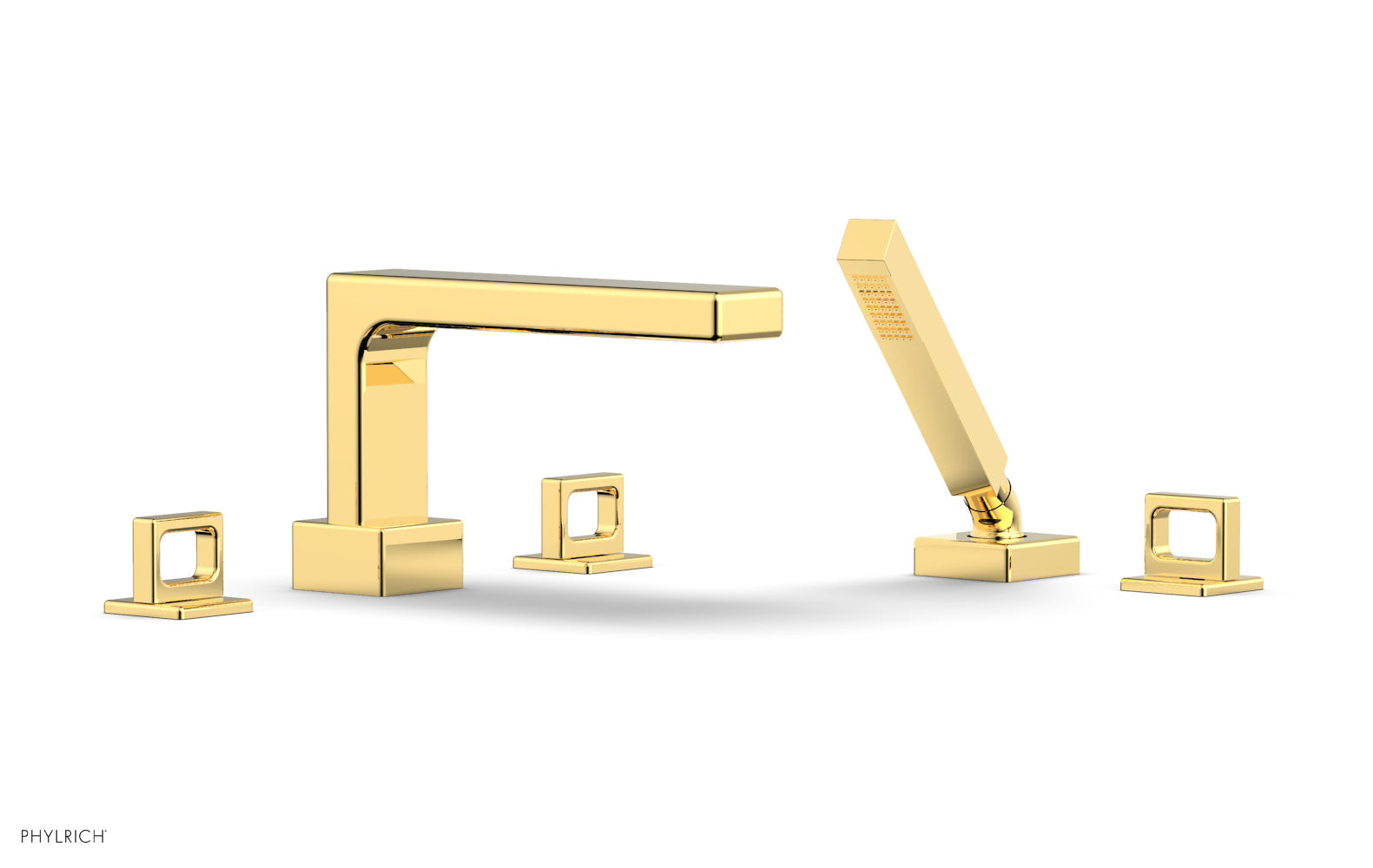 Phylrich MIX Deck Tub Set with Hand Shower - Ring Handles