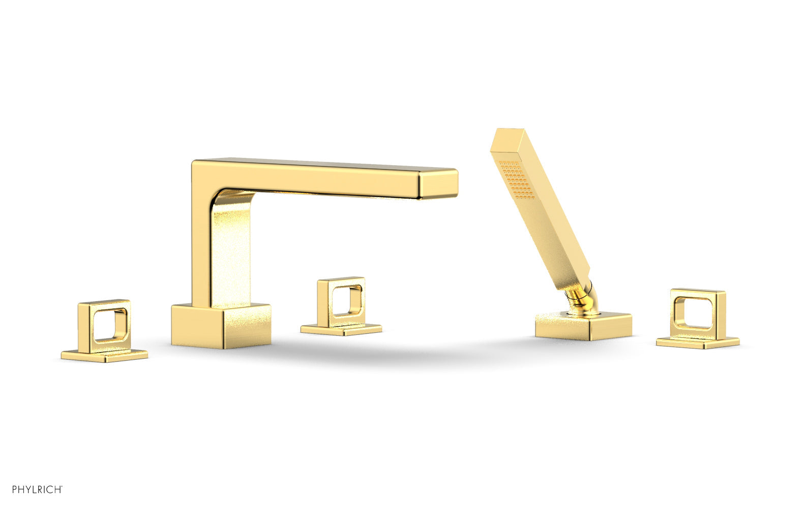 Phylrich MIX Deck Tub Set with Hand Shower - Ring Handles