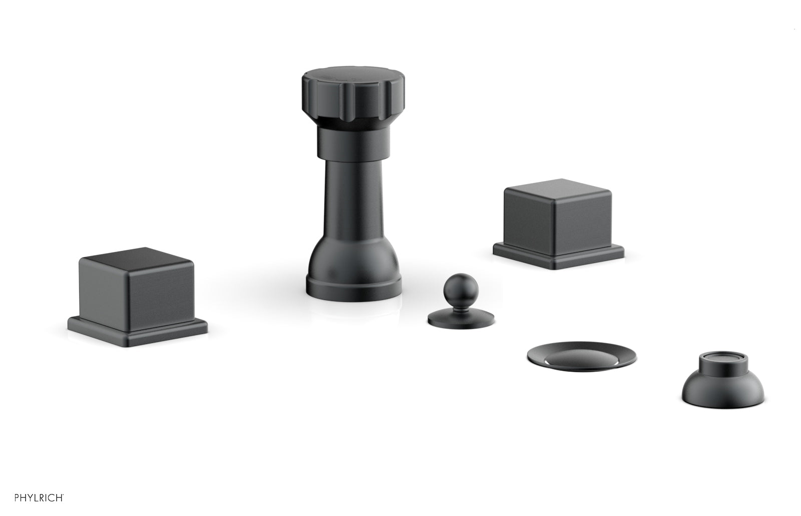 Phylrich MIX Four Hole Bidet Set - Cube Handles