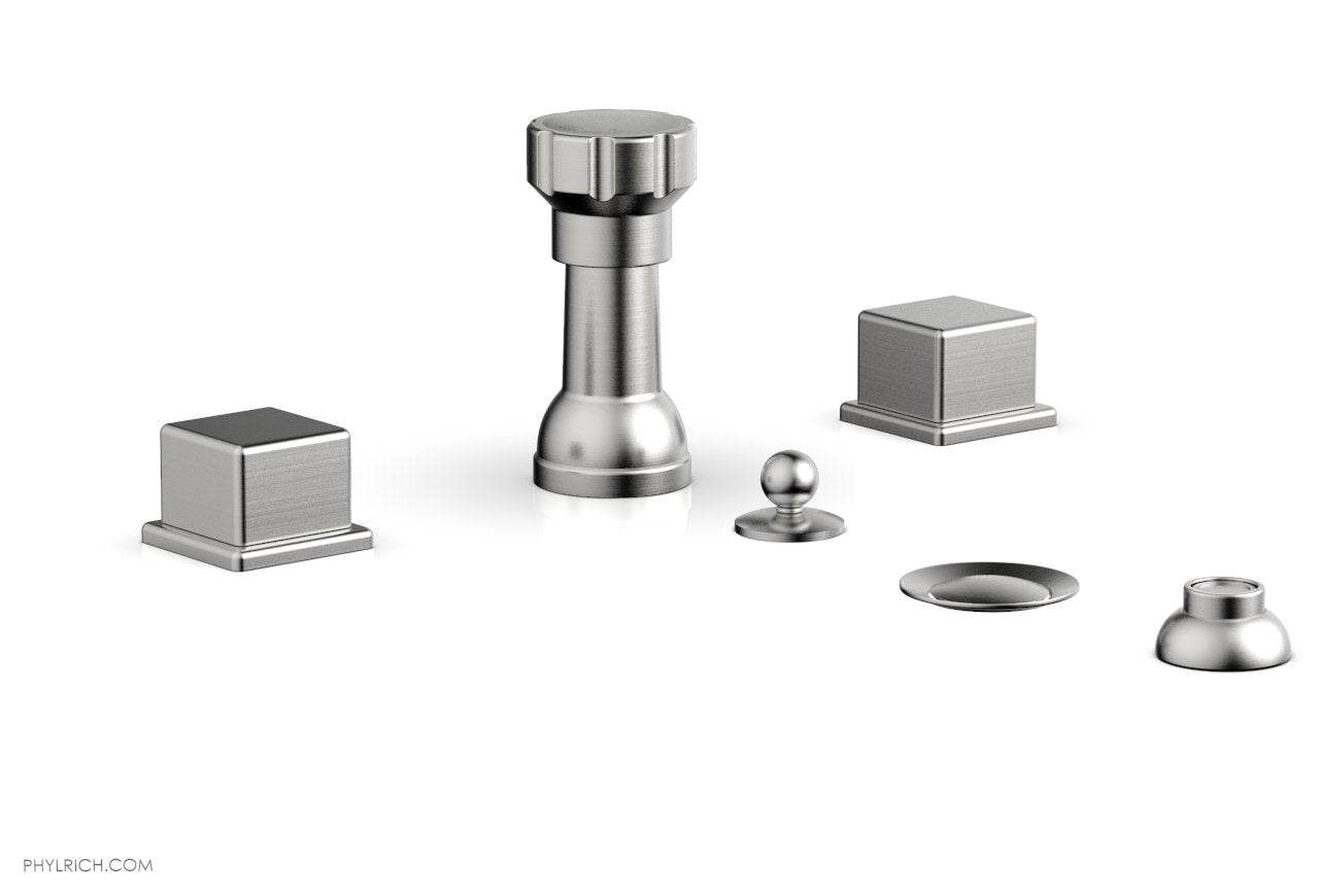 Phylrich MIX Four Hole Bidet Set - Cube Handles