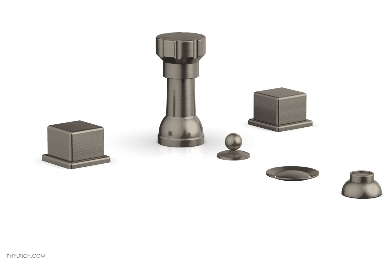 Phylrich MIX Four Hole Bidet Set - Cube Handles by Phylrich