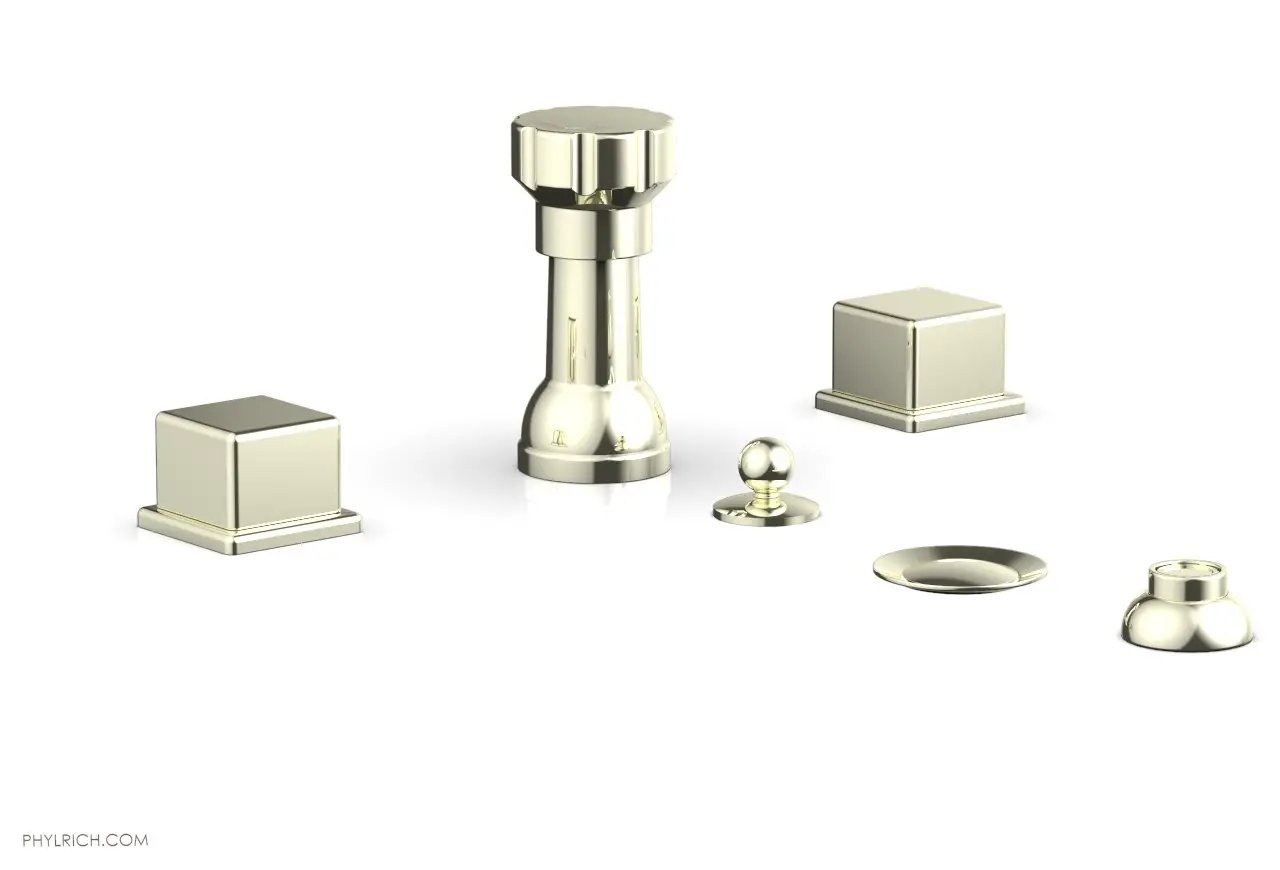Phylrich MIX Four Hole Bidet Set - Cube Handles by Phylrich