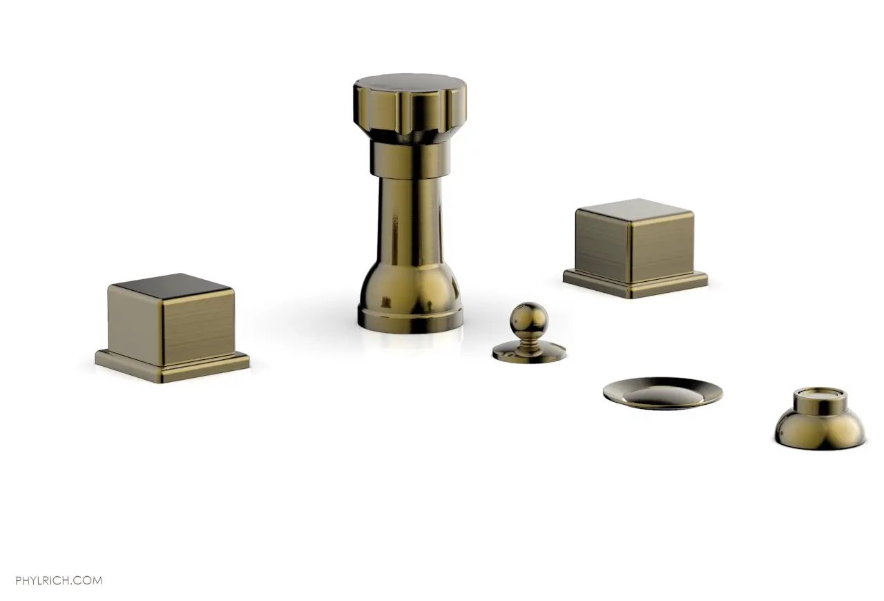 Phylrich MIX Four Hole Bidet Set - Cube Handles by Phylrich