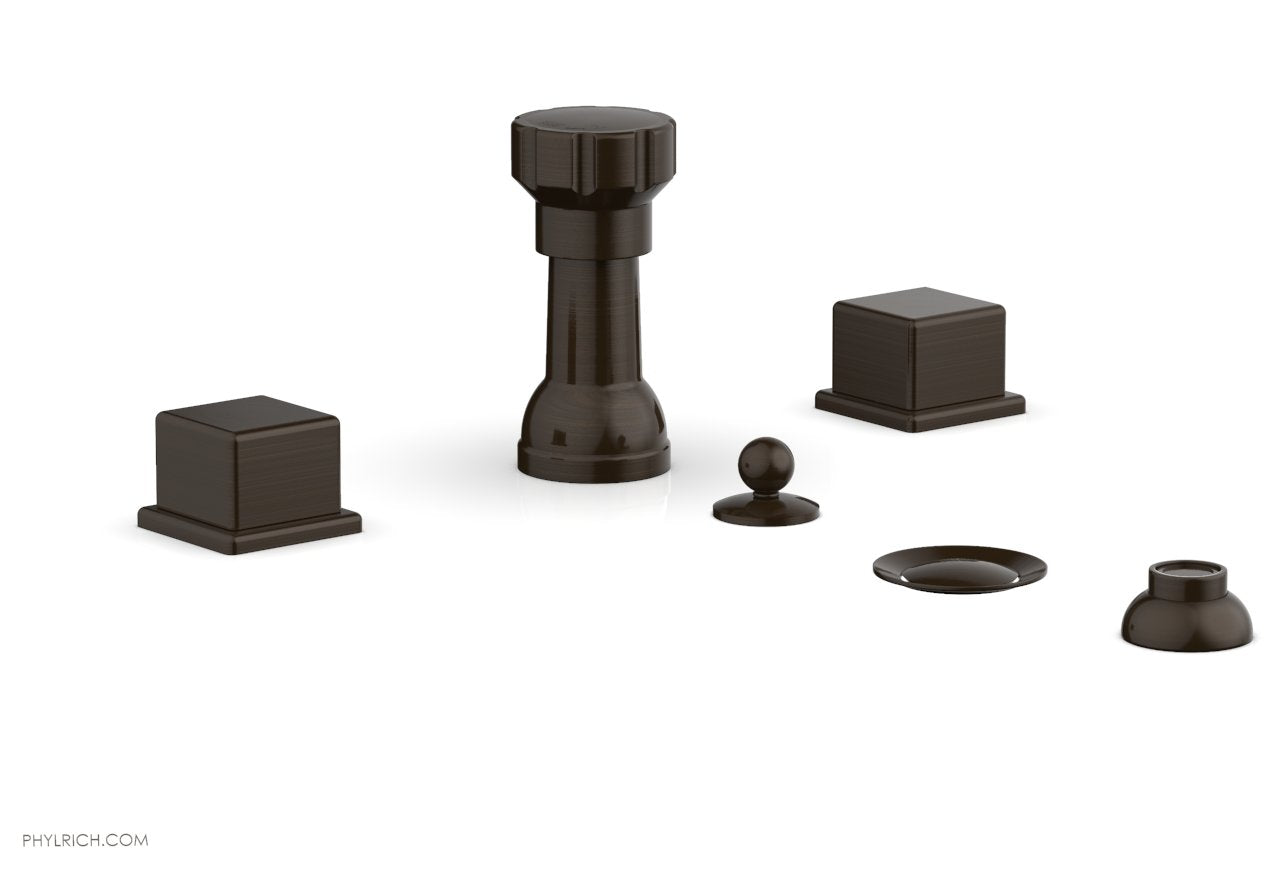 Phylrich MIX Four Hole Bidet Set - Cube Handles