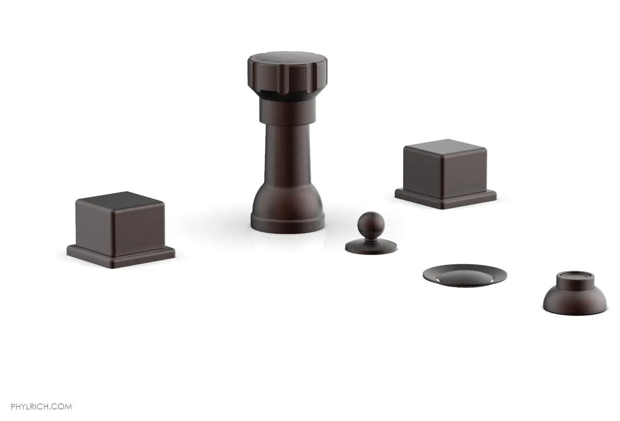 Phylrich MIX Four Hole Bidet Set - Cube Handles by Phylrich