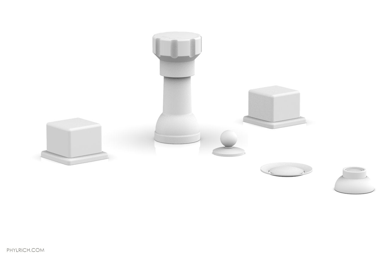 Phylrich MIX Four Hole Bidet Set - Cube Handles