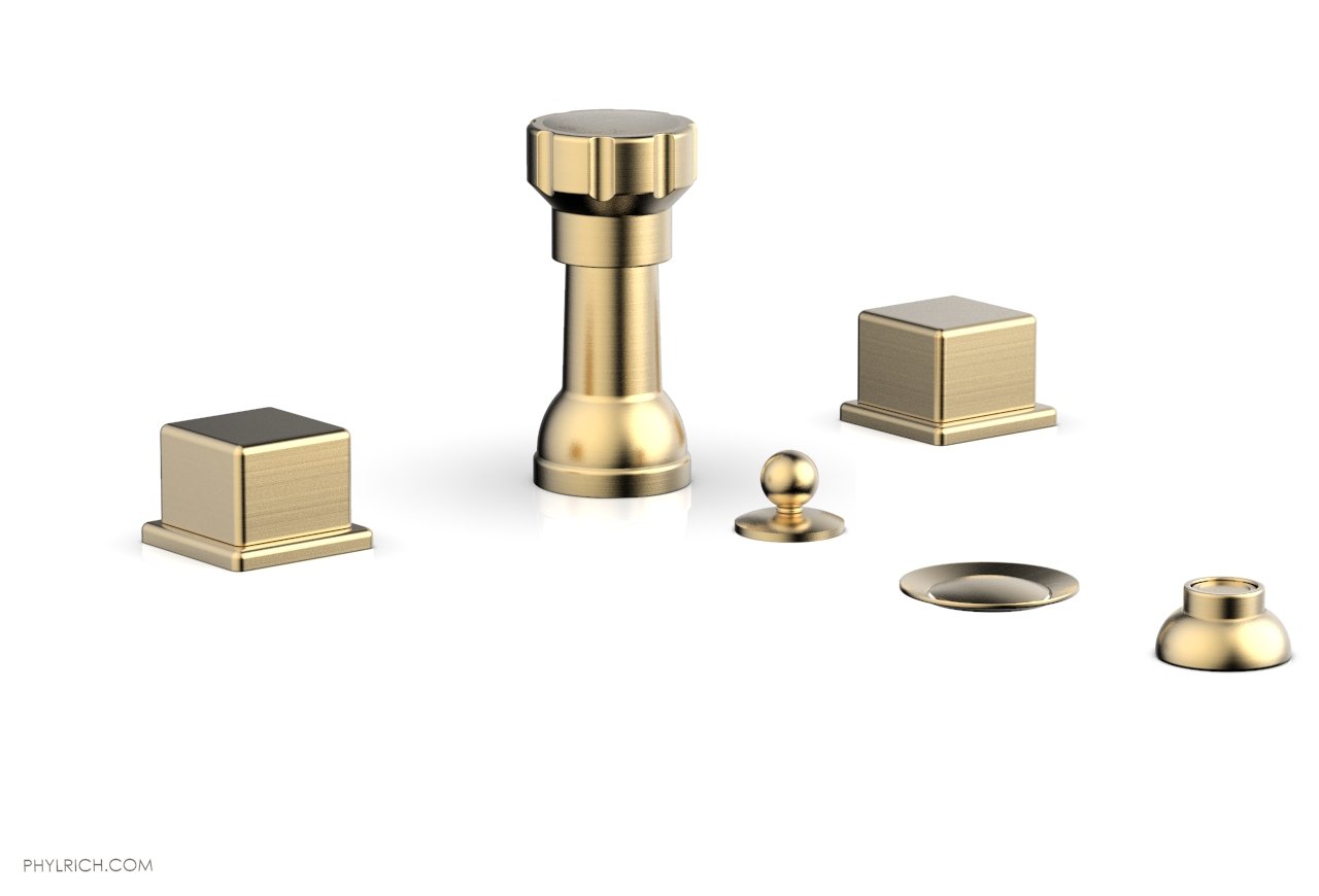 Phylrich MIX Four Hole Bidet Set - Cube Handles