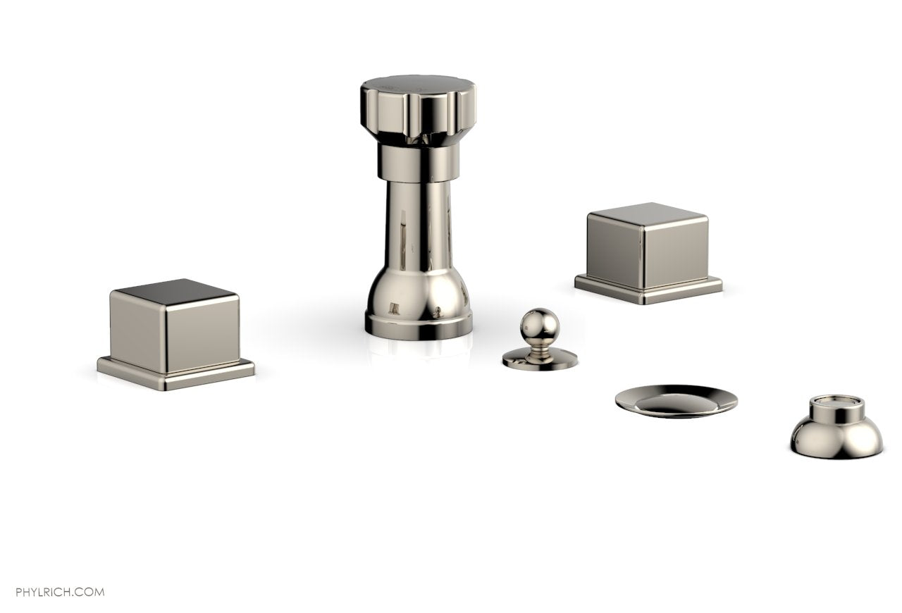 Phylrich MIX Four Hole Bidet Set - Cube Handles by Phylrich