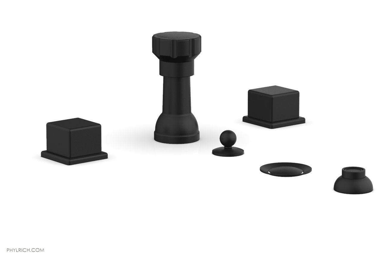Phylrich MIX Four Hole Bidet Set - Cube Handles
