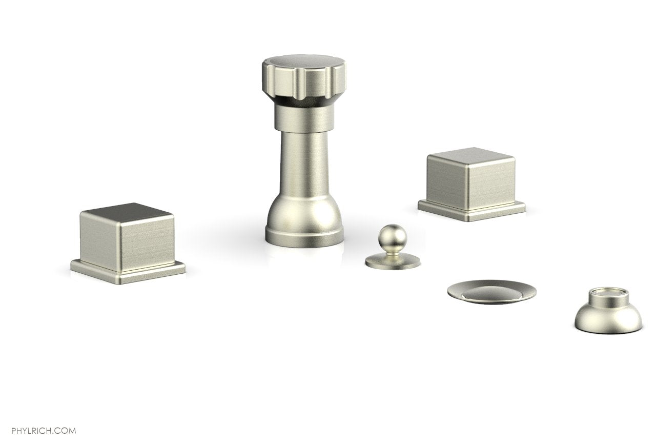 Phylrich MIX Four Hole Bidet Set - Cube Handles