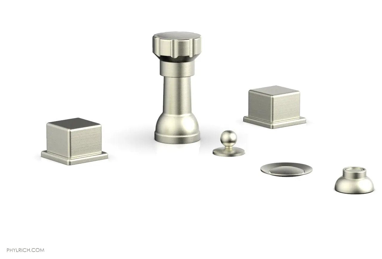 Phylrich MIX Four Hole Bidet Set - Cube Handles by Phylrich