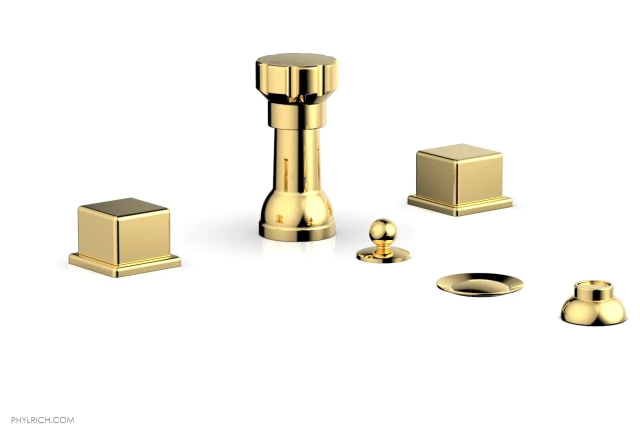 Phylrich MIX Four Hole Bidet Set - Cube Handles by Phylrich